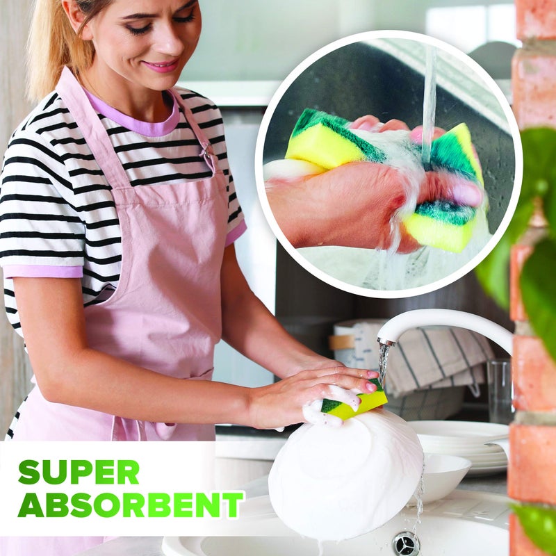 SCRUBIT (24 Pack) Heavy Duty Scrub Sponges by SCRUBIT â€“ Kitchen Dish, Sink and Bathroom Cleaning Scrubber Sponge - with Non-Smell Scouring Pad [New Packaging] - Image 5